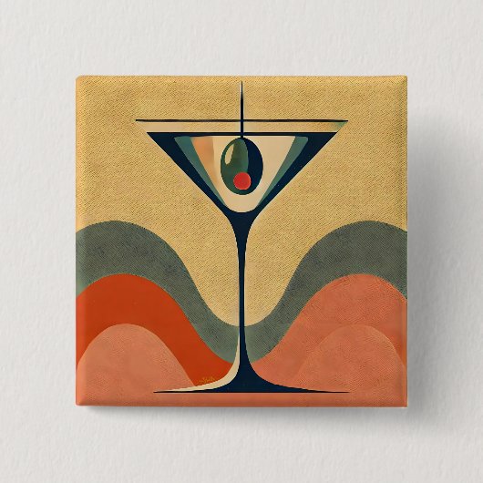 Mittelalter Moderne "Pimento olive martini wave" Button (Vorderseite)