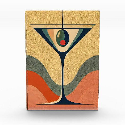 Mittelalter Moderne "Pimento olive martini wave" Fotoblock (Vorderseite)