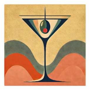 Mittelalter Moderne "Pimento olive martini wave" Fotodruck