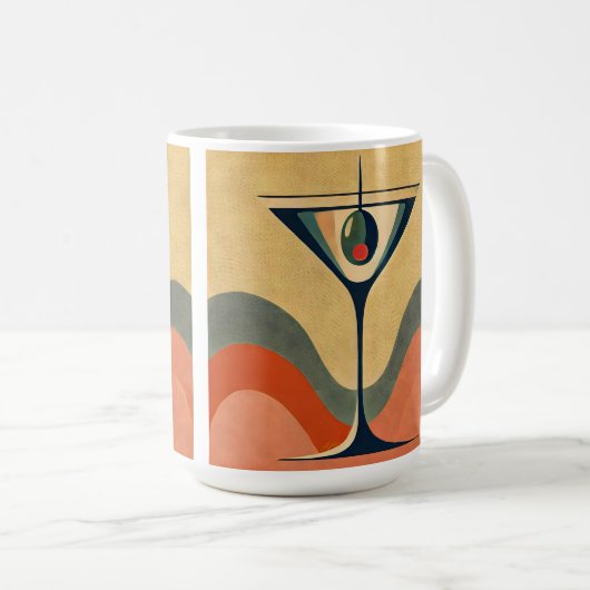 Mittelalter Moderne "Pimento olive martini wave" Kaffeetasse (VorderseiteRechts)