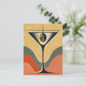 Mittelalter Moderne "Pimento olive martini wave" Postkarte (Stehend Vorderseite)