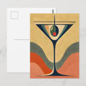Mittelalter Moderne "Pimento olive martini wave" Postkarte (Vorne/Hinten)