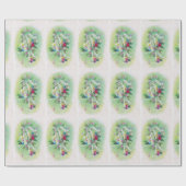 Mittelalter Moderne Retro Weihnachtsglocken Holly Geschenkpapier (Flach)