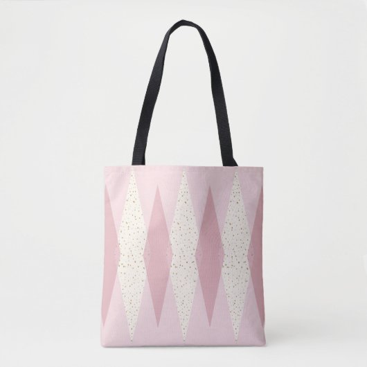 Mittelalter Moderne rosa Raute Tote Tasche (Vorderseite)