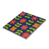 Mittelalter Moderne rote Blume mit Blätter Fliese (Seite)