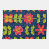 Mittelalter Moderne rote Blume mit Blätter Geschirrtuch (Horizontal)