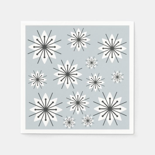 Mittelalter Moderne Schneeflocken Silber Serviette (Vorderseite)