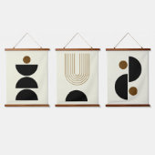 Mittelalter Moderne Schwarz Abstrakt zeitgenössisc Wandteppich Mit Holzrahmen (Dreifach)