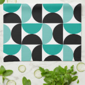 Mittelalter Moderne Schwarz-weiß und prägnant Geschirrtuch (Gefaltet)