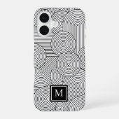 Mittelalter Moderne Schwarz-weiße Mit Monogramm An iPhone 16 Hülle (Rückseite)