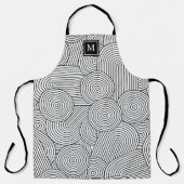 Mittelalter Moderne Schwarz-weiße Mit Monogramm An Schürze (Vorderseite)