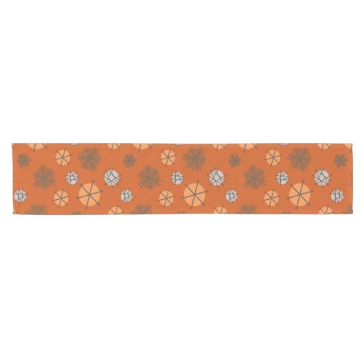 Mittelalter Moderne Sternexplosionen Burnt Orange Kurzer Tischläufer (Horizontal)