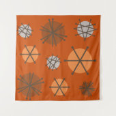 Mittelalter Moderne Sternexplosionen Burnt Orange Wandteppich (Vorderseite (Horizontal))