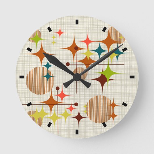 Mittelalter Moderne Sternexplosionen und Globalisi Runde Wanduhr (Vorderseite)