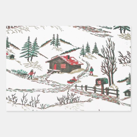 Mittelalter Moderne Weihnachten Geschenkpapier Set (Vorderseite 2)