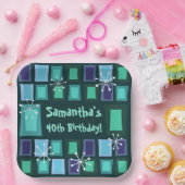 Mittelalter Moderner 40. Geburtstag Aquamarin Pappteller (Party)