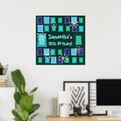 Mittelalter Moderner 50. Geburtstag Aquamarin Poster (Heimbüro)