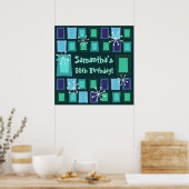 Mittelalter Moderner 50. Geburtstag Aquamarin Poster (Küche)