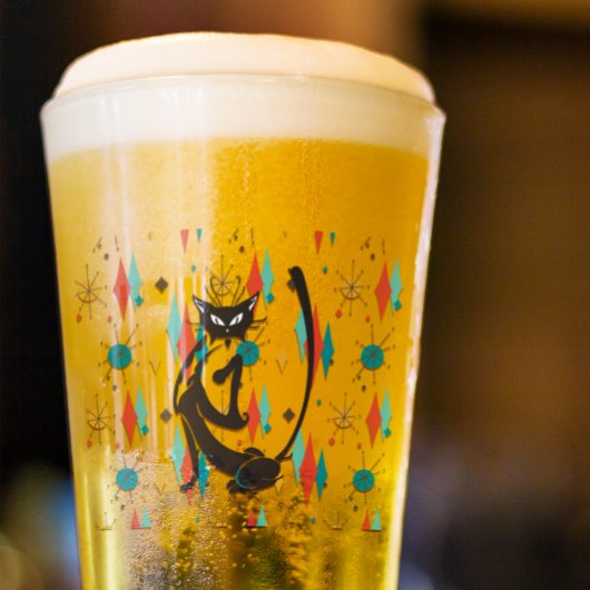 Mittelalter Moderner 50er Coole Katze Glas