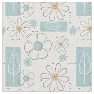 Mittelalter Moderner 50er Floral Print Stoff
