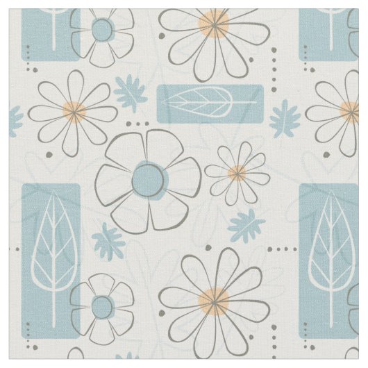 Mittelalter Moderner 50er Floral Print Stoff (Nahaufnahme)