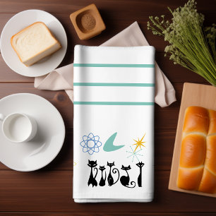 Mittelalter Moderner 50er Schwarze Katzen Atoma Geschirrtuch