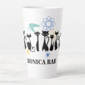 Mittelalter Moderner 50er Schwarze Katzen Atomname Milchtasse (Vorderseite)