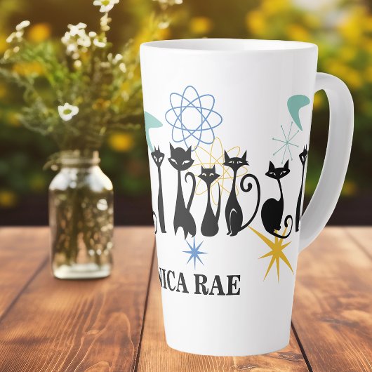 Mittelalter Moderner 50er Schwarze Katzen Atomname Milchtasse