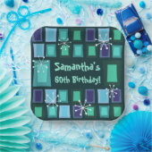 Mittelalter Moderner 60. Geburtstag Aquamarin Pappteller (Party)