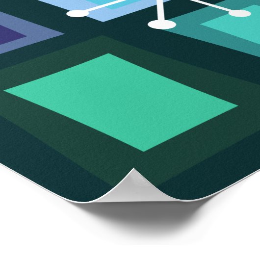 Mittelalter Moderner 60. Geburtstag Aquamarin Poster (Ecke)