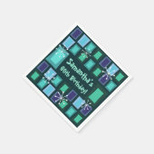 Mittelalter Moderner 60. Geburtstag Aquamarin Serviette (Ecke)