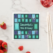 Mittelalter Moderner 70. Geburtstag Aquamarin Serviette (Beispiel)