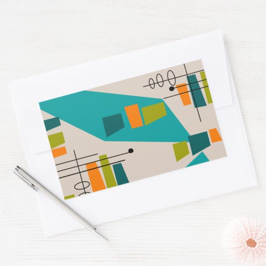 Mittelalter Moderner Abstrakt #55 Rechteckiger Aufkleber (Umschlag)