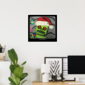 Mittelalter Moderner Abstrakter Weihnachtsrobot Poster (Heimbüro)