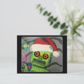 Mittelalter Moderner Abstrakter Weihnachtsrobot Postkarte (Stehend Vorderseite)