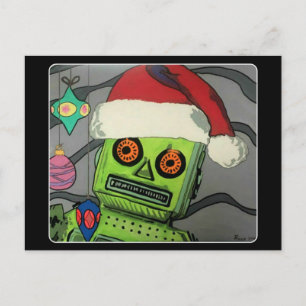 Mittelalter Moderner Abstrakter Weihnachtsrobot Postkarte