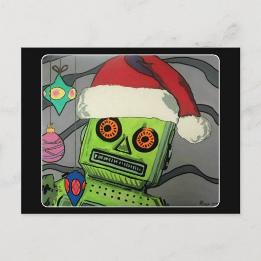 Mittelalter Moderner Abstrakter Weihnachtsrobot Postkarte (Vorderseite)