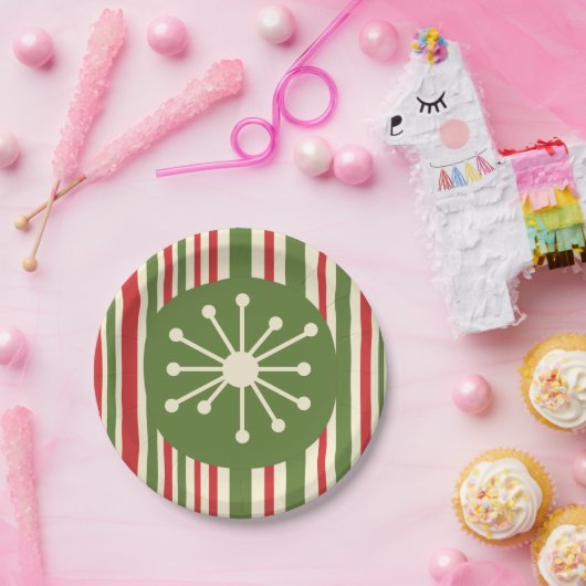 Mittelalter Moderner Atomdot Retro Weihnachten Pappteller (Party)