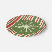 Mittelalter Moderner Atomdot Retro Weihnachten Pappteller (Schrägansicht)