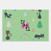 Mittelalter Moderner Atomkatzenweihnachtsurlaub Geschenkpapier Set (Vorderseite 2)