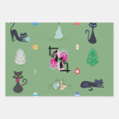 Mittelalter Moderner Atomkatzenweihnachtsurlaub Geschenkpapier Set (Vorderseite)