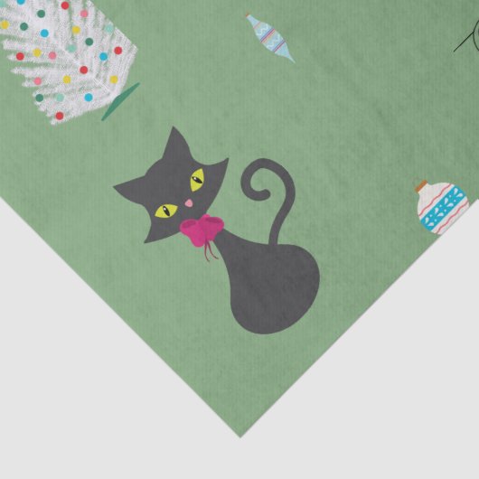 Mittelalter Moderner Atomkatzenweihnachtsurlaub Seidenpapier (Detail)