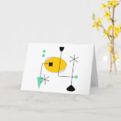 Mittelalter moderner blauer, einfacher Retro Karte (Gelbe Blume)