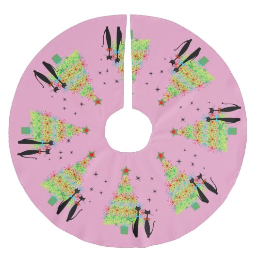 Mittelalter Moderner Cooler Weihnachtsbaum für Kat Polyester Weihnachtsbaumdecke (Vorderseite)