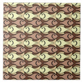 Mittelalter Moderner Fisch, braun und gelb Fliese (Vorderseite)