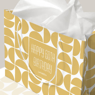 Mittelalter Moderner Geburtstag Retro 60. Gelb Große Geschenktüte