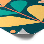 Mittelalter Moderner Inspirierter Vogel und Blätte Poster (Ecke)