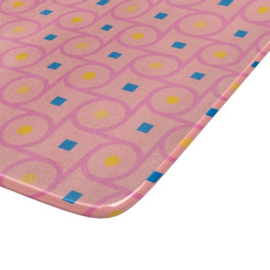 Mittelalter moderner rosafarbener Verriegelungskre Schneidebrett (Ecke)