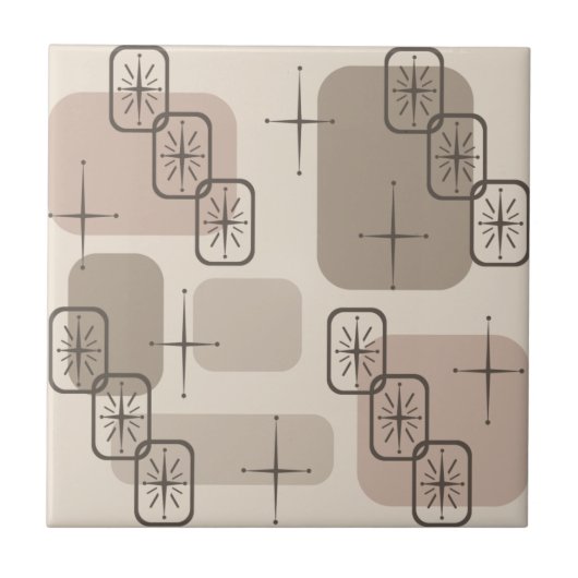 Mittelalter Moderner Sputnik Taupe Fliese (Vorderseite)