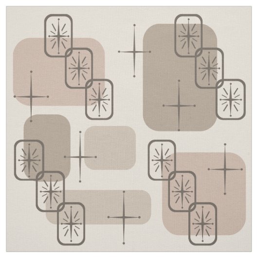 Mittelalter Moderner Sputnik Taupe Stoff (Muster)